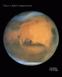 Hubble Space Telescope image of the planet Mars at 2001 opposition
