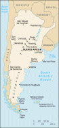 Argentina map, from the CIA World Factbook