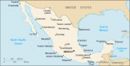 Mexico map, from the CIA World Factbook
