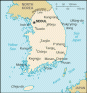 South Korea map, from the CIA World Factbook