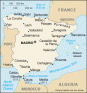 Spain map, from the CIA World Factbook