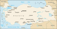 Turkey map, from the CIA World Factbook