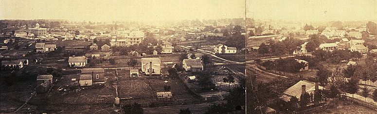 Atlanta as seen from the cupola of the Female Seminary in October 1864, before being burned... click to see Atlanta photos at the Library of Congress