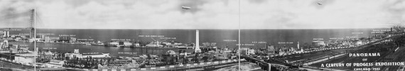 2 airships over the Century of Progress Exposition in Chicago in 1933... click to see Chicago photos at the Library of Congress