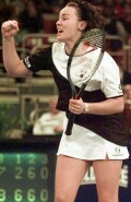 Martina Hingis after defeating Irina Spirlea