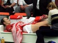 Martina Hingis after twisting her ankle vs. Davenport