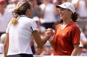 Martina Hingis and Iva Majoli, click to go to USopen.org Hingis info page